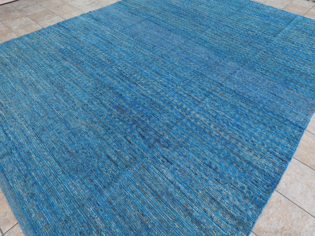 10x14 Ft Blue Moroccan Rug - Contemporary Area Rug