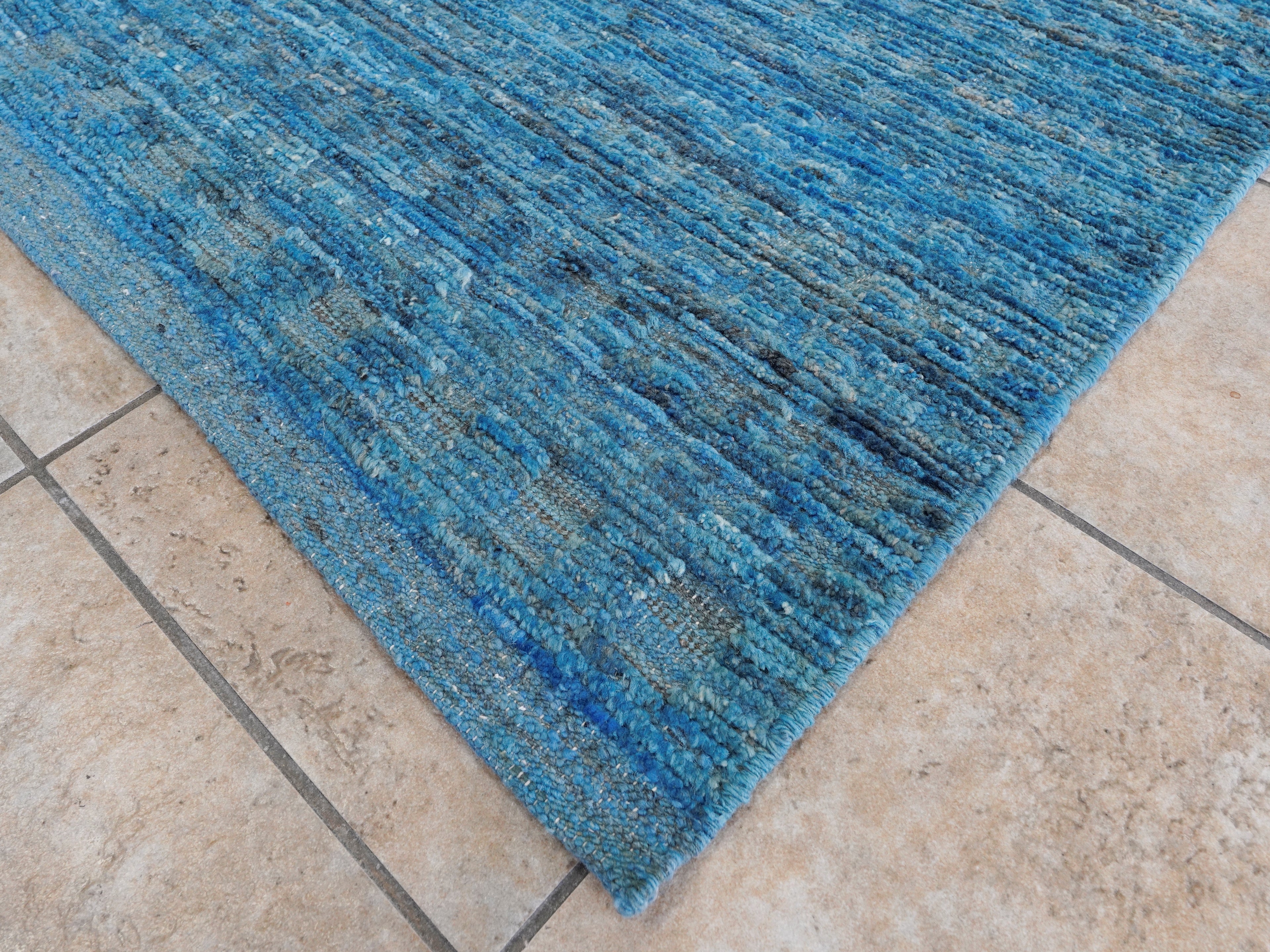 10x14 Ft Blue Moroccan Rug - Contemporary Area Rug