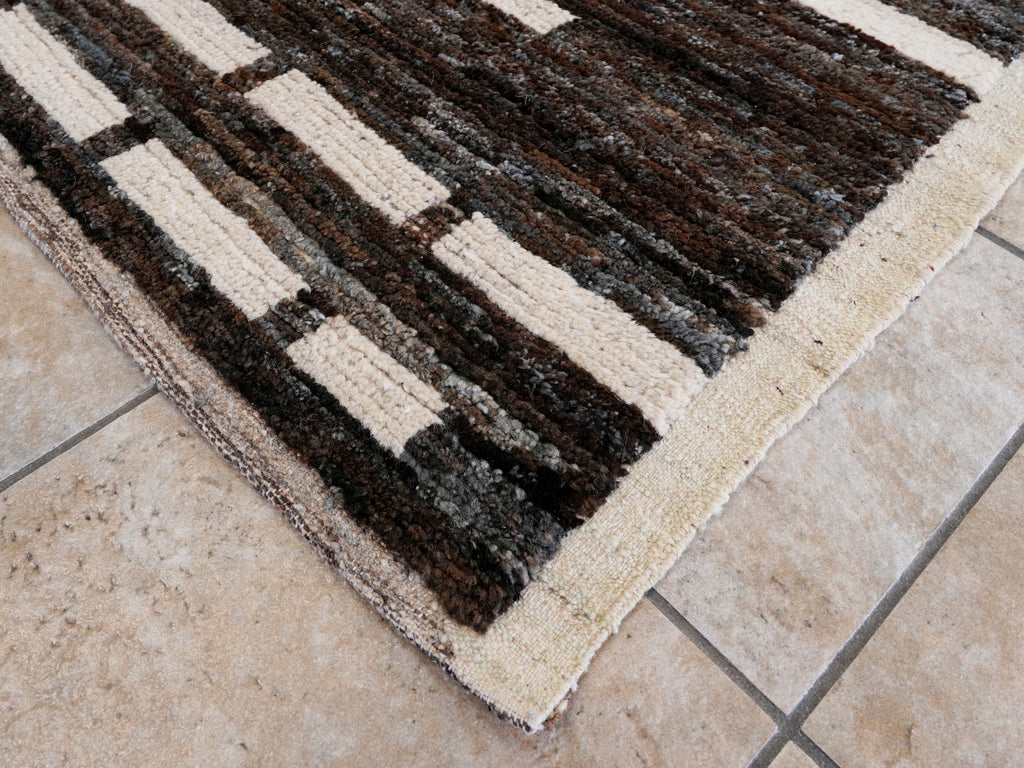 10x14 Ft Brown Moroccan Rug - Afghan Handmade Wool Rug