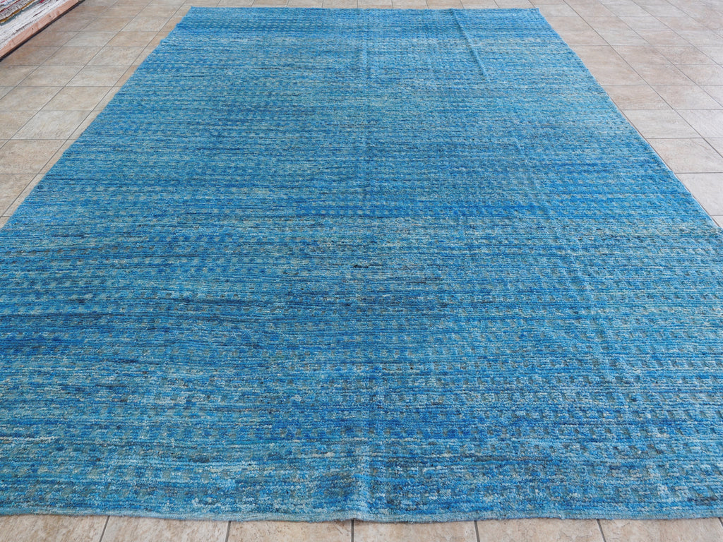 11x14 Ft Blue Moroccan Rug - Contemporary Area Rug