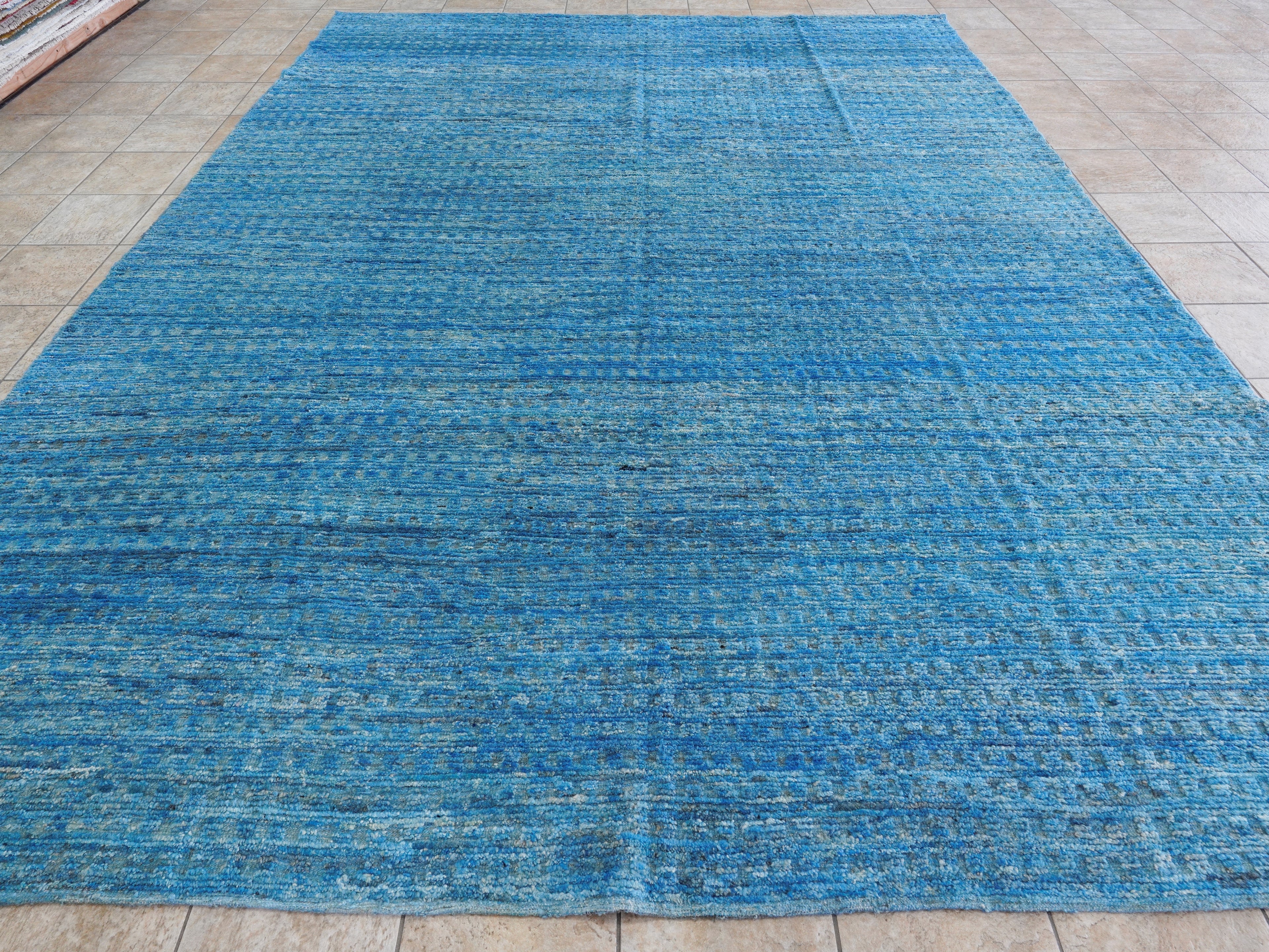 11x14 Ft Blue Moroccan Rug - Contemporary Area Rug