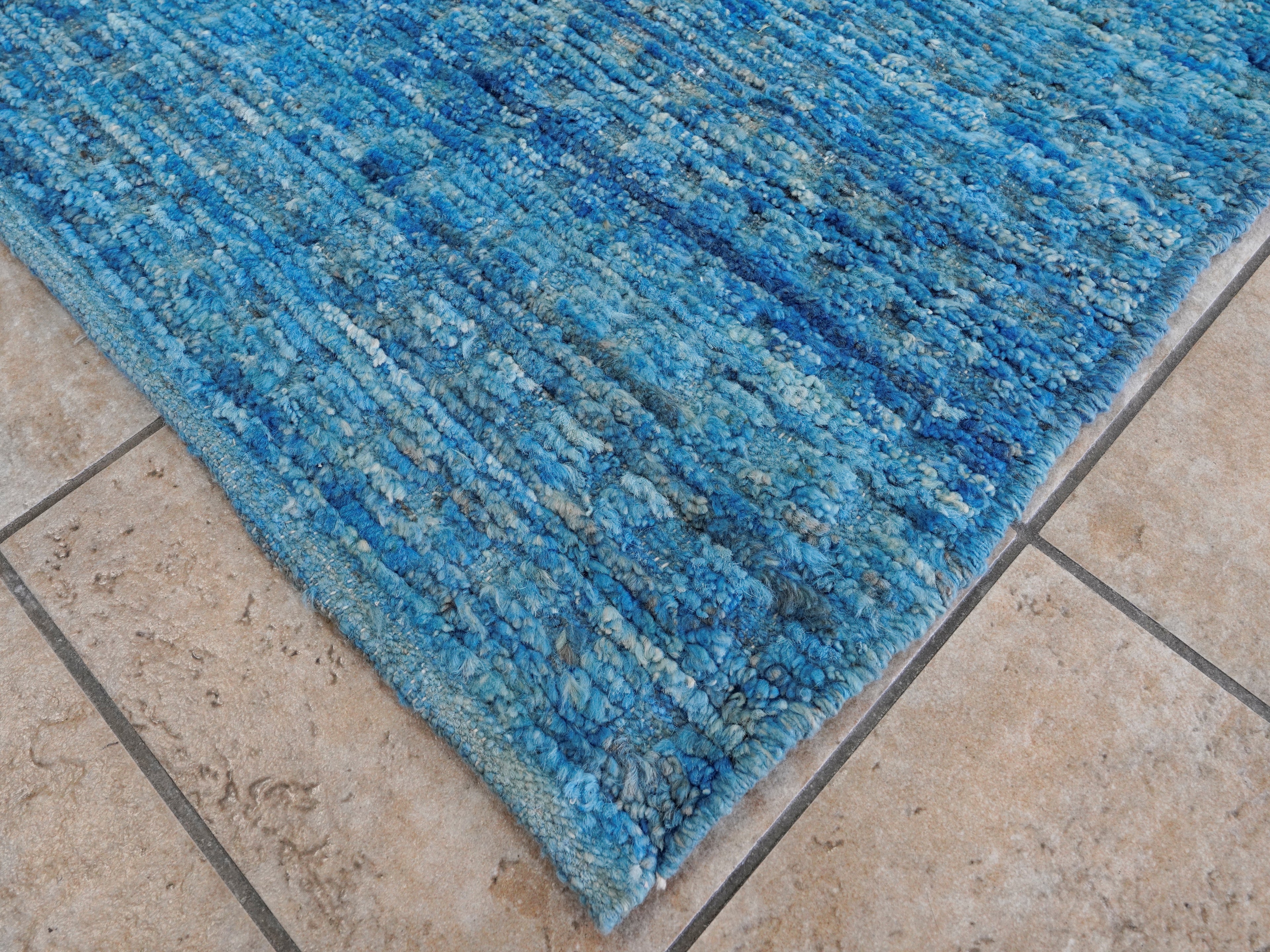 11x14 Ft Blue Moroccan Rug - Contemporary Area Rug