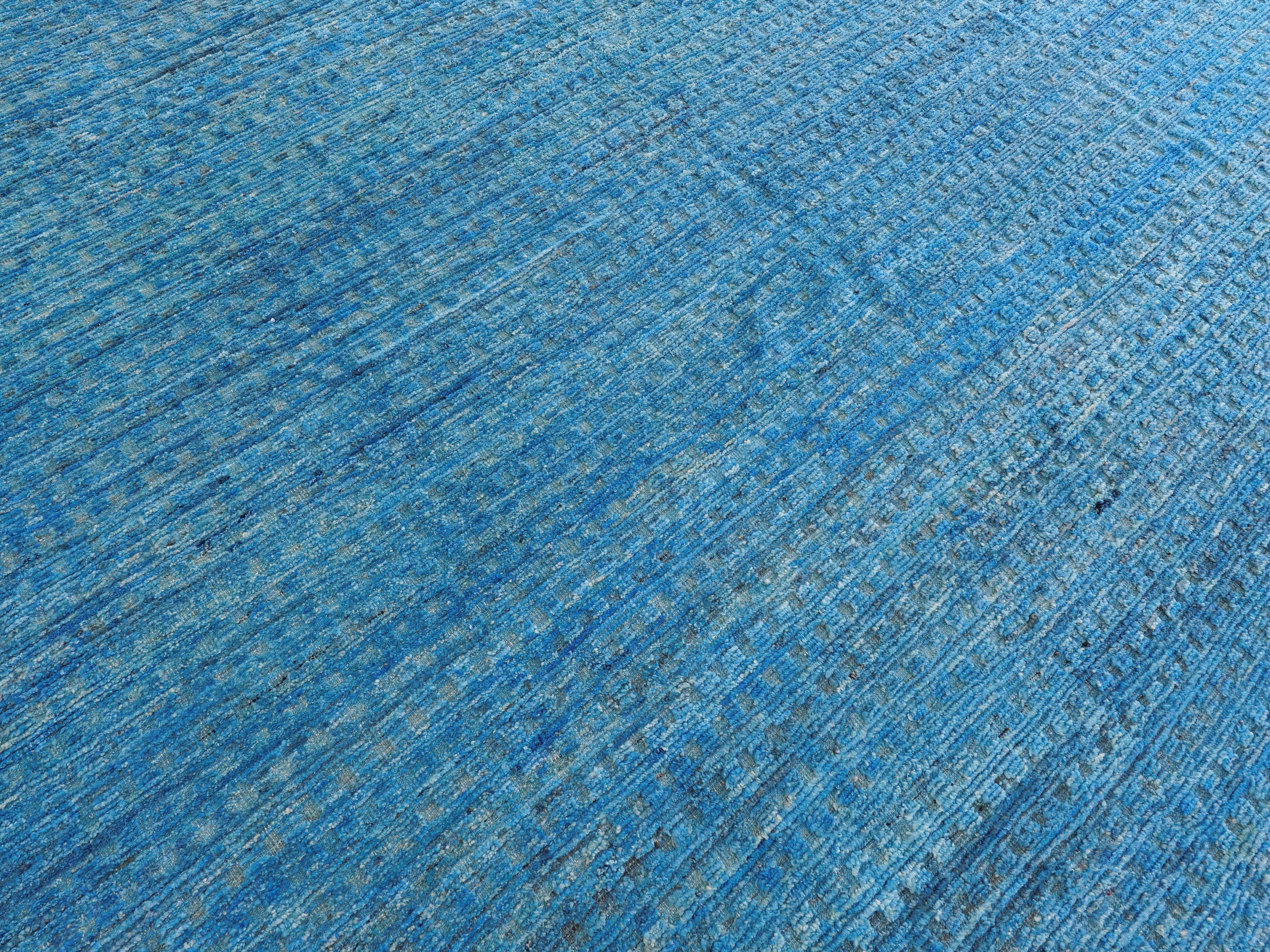 11x14 Ft Blue Moroccan Rug - Contemporary Area Rug