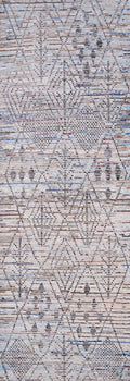 10 Ft Blue Moroccan Runner Rug - Hand Knotted Afghan Rug