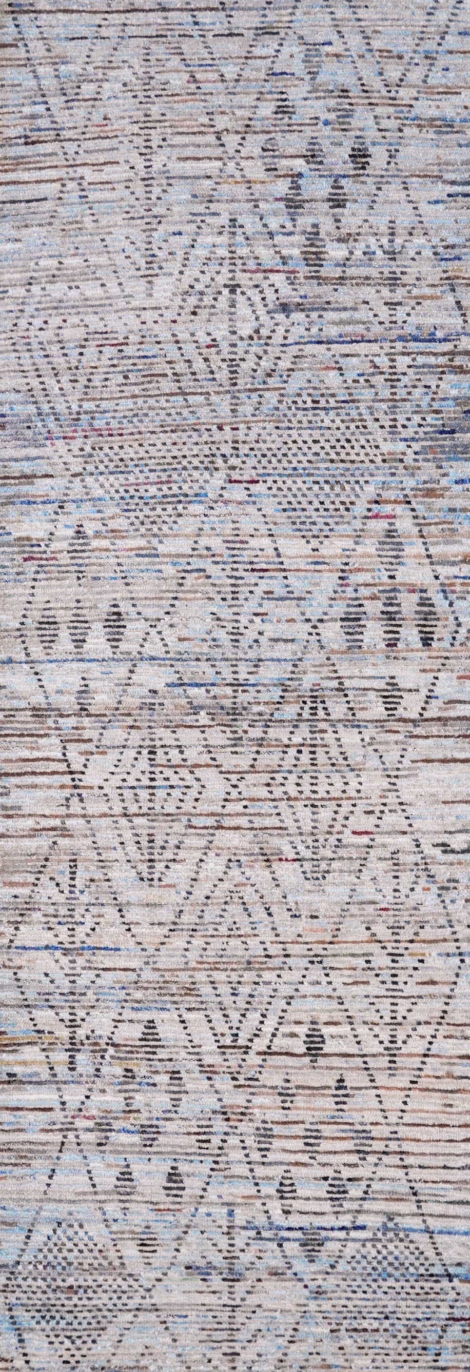 10 Ft Blue Moroccan Runner Rug - Hand Knotted Afghan Rug