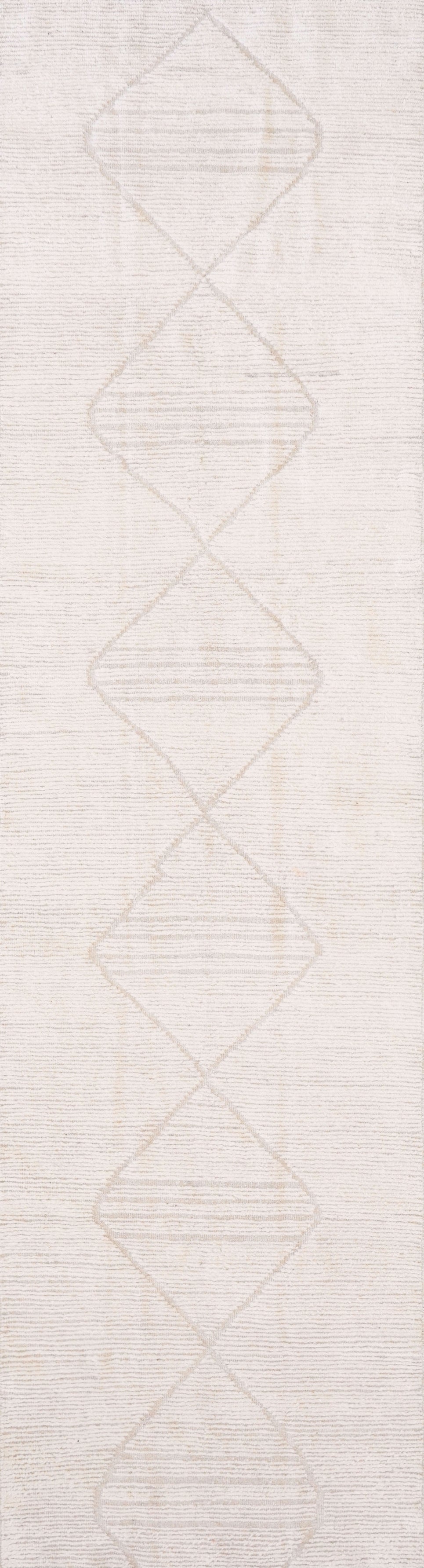 13 Ft Beige Moroccan Runner Rug - Hand Knotted Afghan Rug