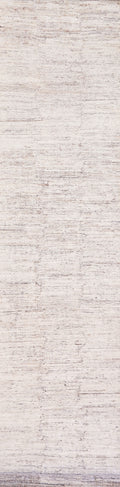 19 Ft Beige Moroccan Runner Rug - Hand Knotted Afghan Hallway Rug