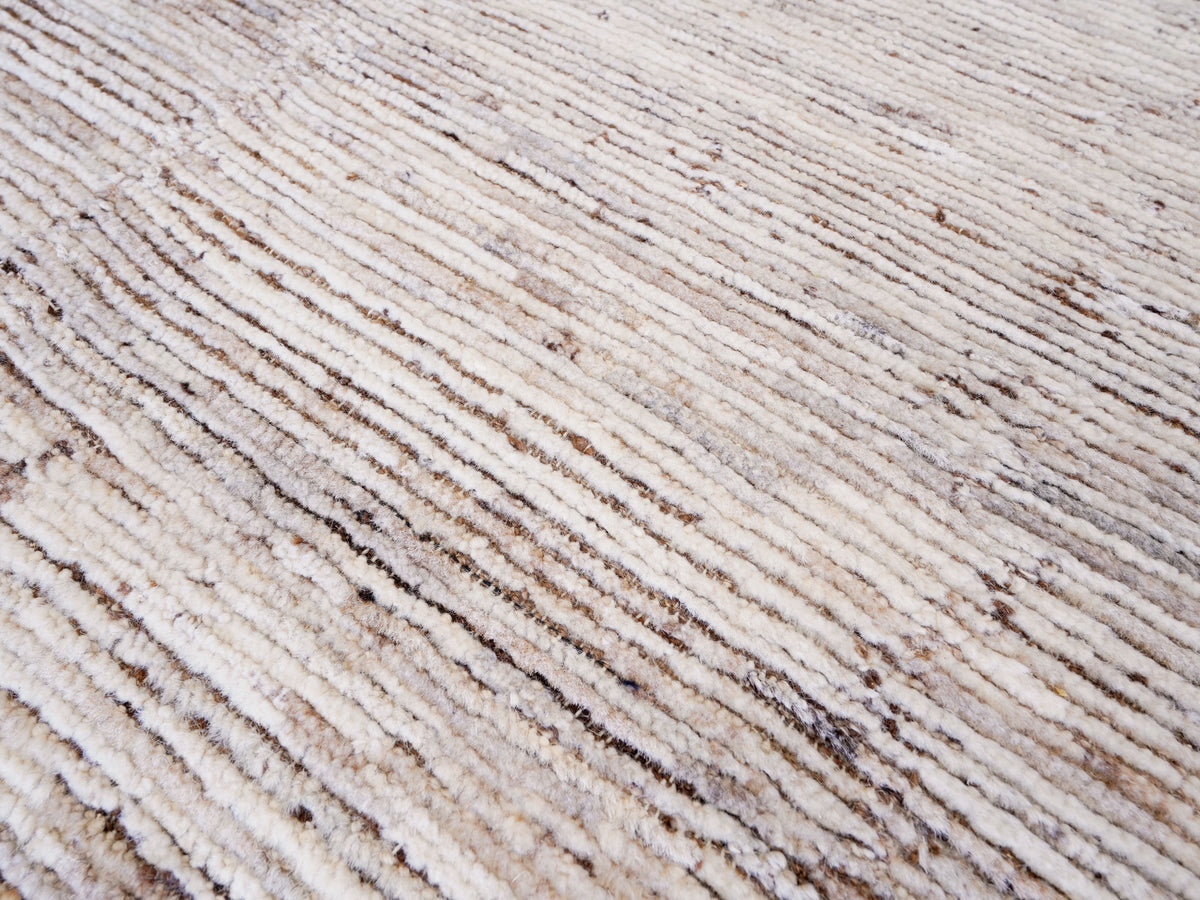 19 Ft Beige Moroccan Runner Rug - Hand Knotted Afghan Hallway Rug