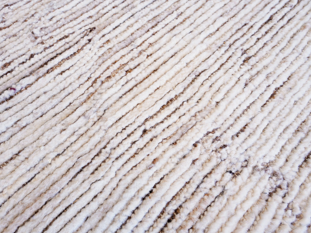 19 Ft Beige Moroccan Runner Rug - Hand Knotted Afghan Hallway Rug