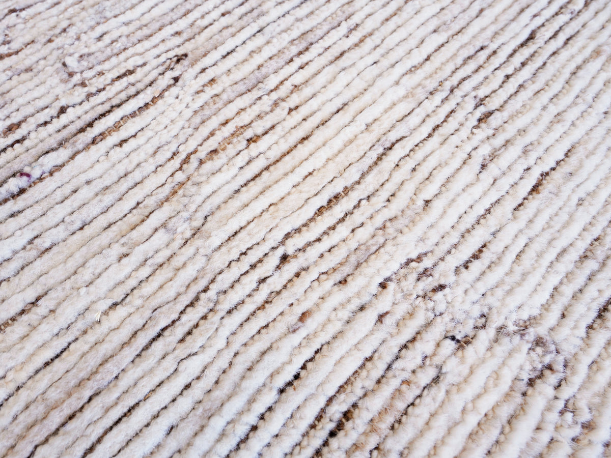 19 Ft Beige Moroccan Runner Rug - Hand Knotted Afghan Hallway Rug