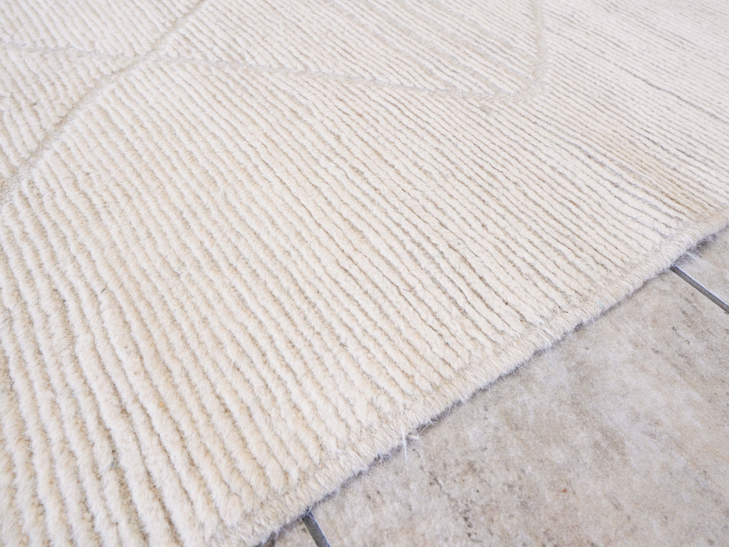 13 Ft Beige Moroccan Runner Rug - Hand Knotted Afghan Rug