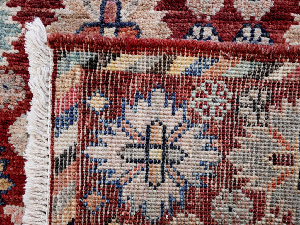 2x3 Ft Red Floral Rug - Hand Knotted Afghan Rug