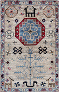 2x3 Ft Neutral Afghan Rug - Hand Knotted Tribal Rug