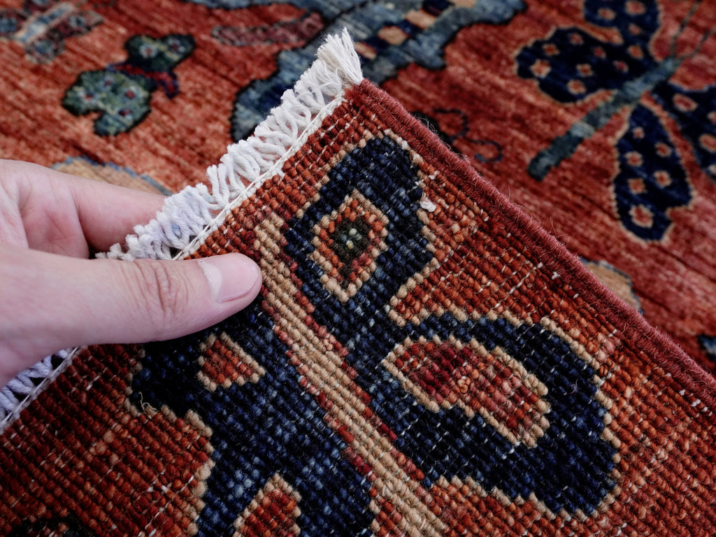 2x3 Ft Red Butterfly Rug - Hand Knotted Afghan Rug