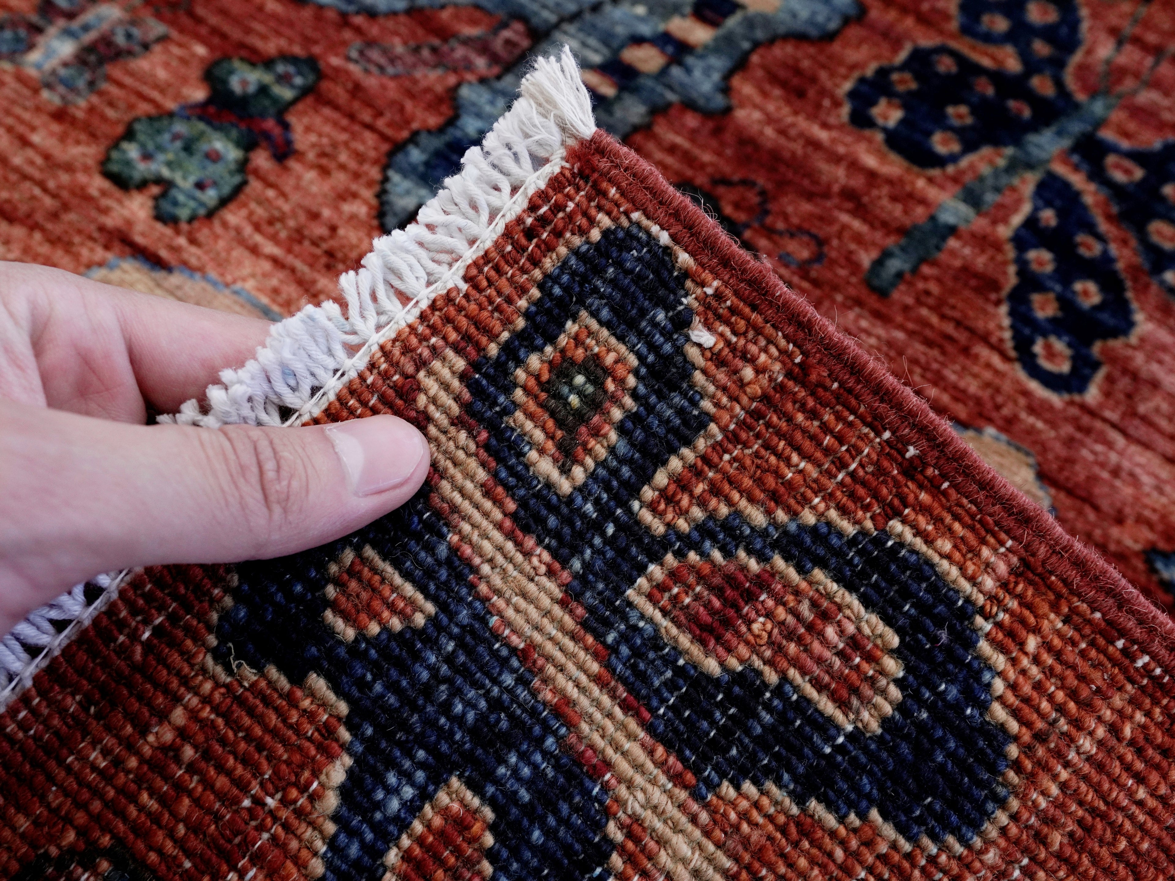 2x3 Ft Red Butterfly Rug - Hand Knotted Afghan Rug