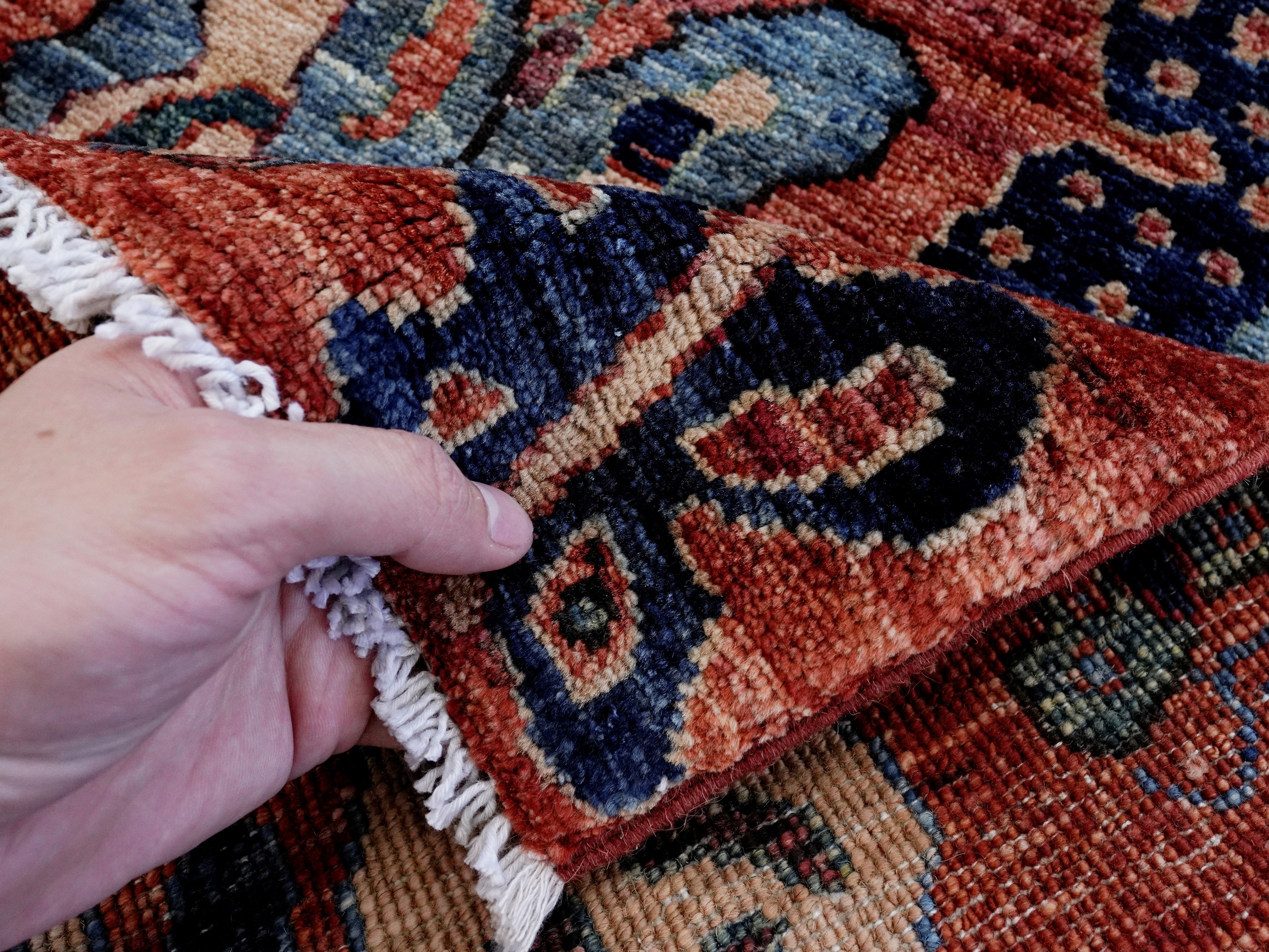 2x3 Ft Red Butterfly Rug - Hand Knotted Afghan Rug