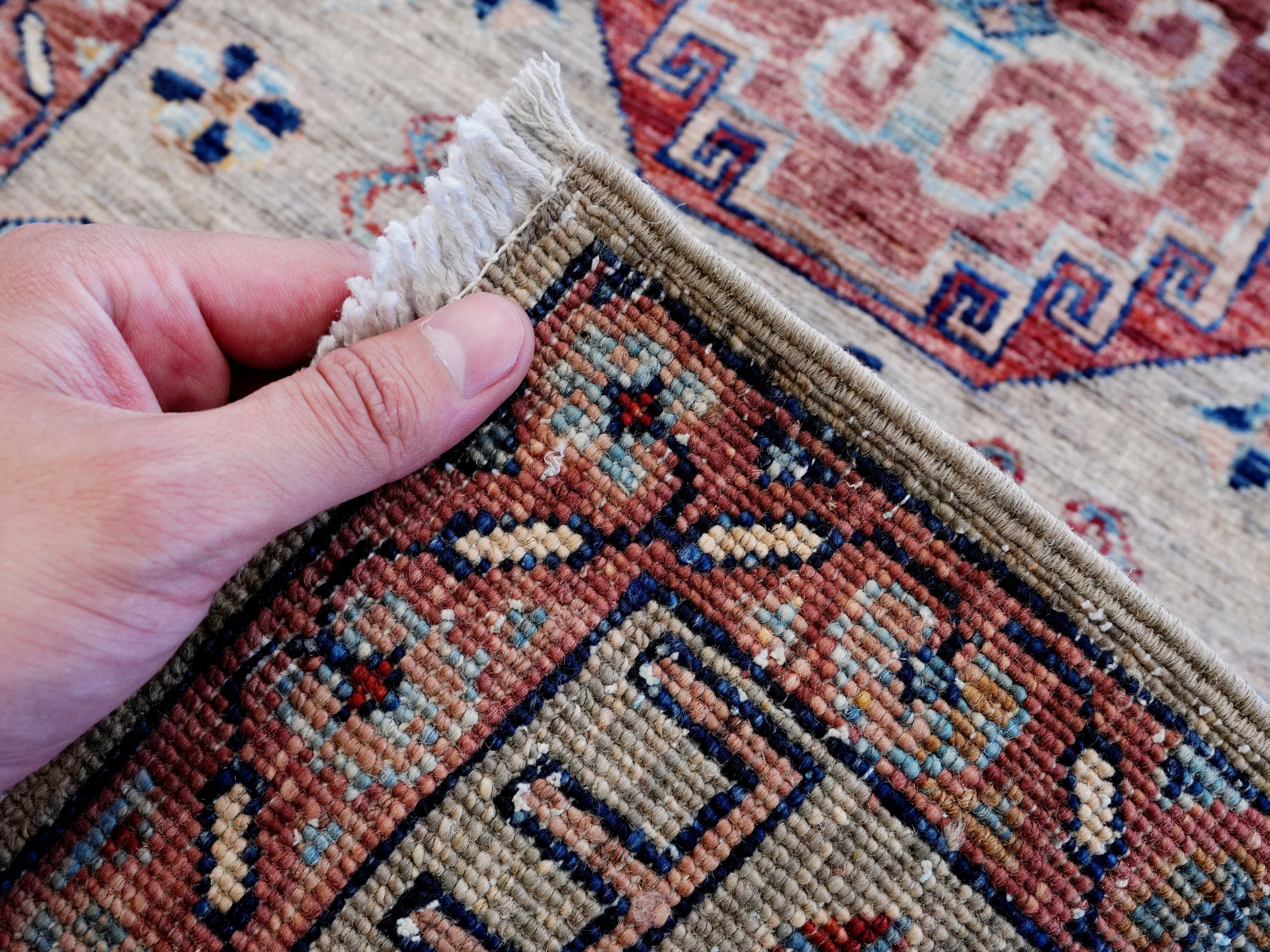 2x3 Ft Silver Tribal Rug - Hand Knotted Afghan Rug