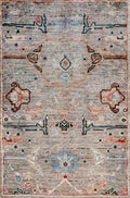 2x3 Ft Brown Afghan Oriental Rug - Hand Knotted Wool Rug