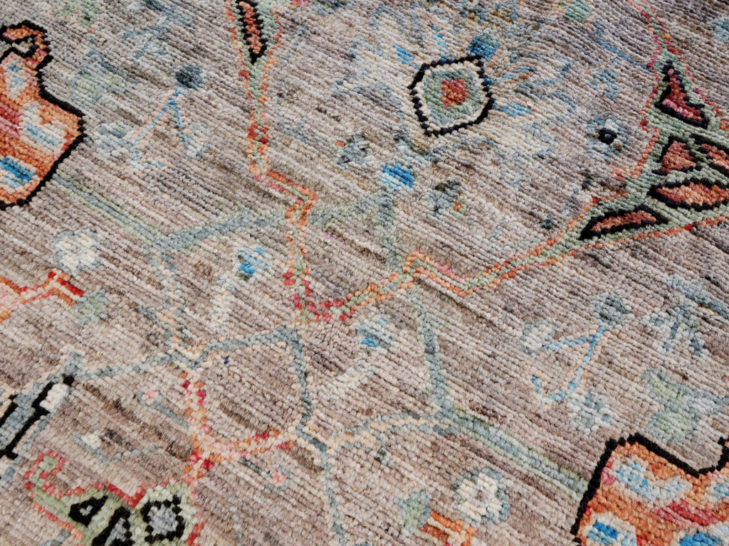 2x3 Ft Brown Afghan Oriental Rug - Hand Knotted Wool Rug