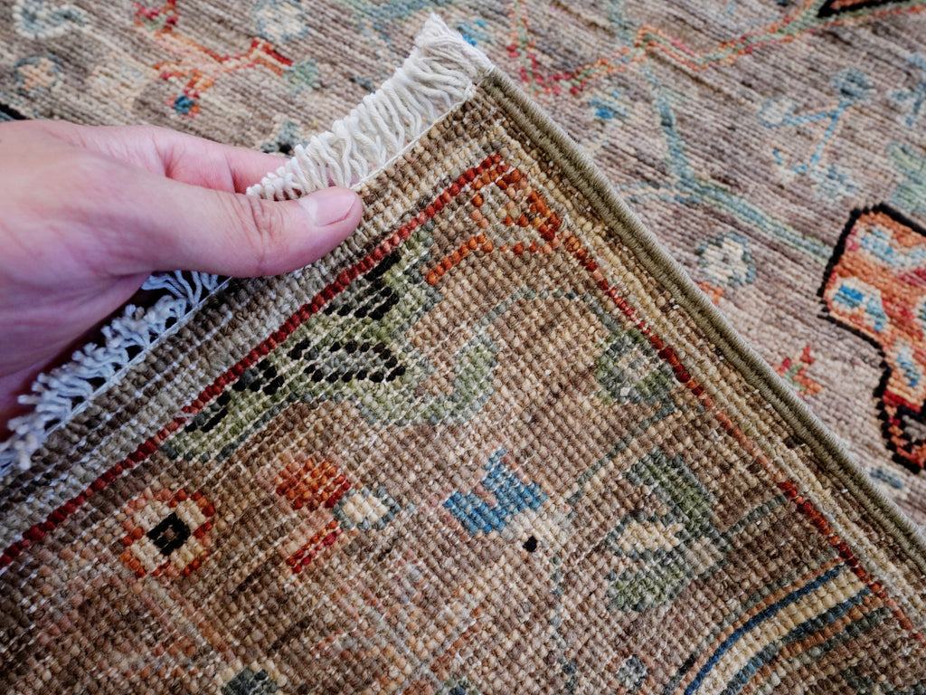 2x3 Ft Brown Afghan Oriental Rug - Hand Knotted Wool Rug