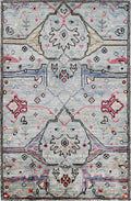 2x3 Ft Silver Oriental Rug - Hand Knotted Afghan Rug