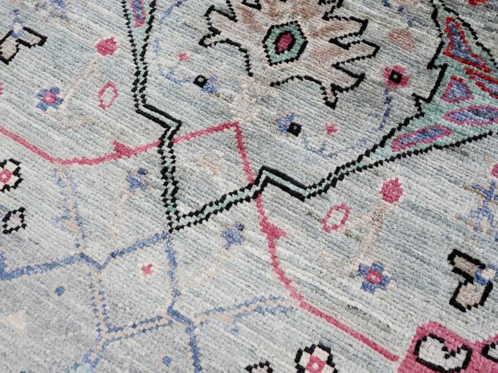 2x3 Ft Silver Oriental Rug - Hand Knotted Afghan Rug