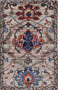 2x3 Ft Brown Afghan Oriental Rug - Hand Knotted Wool Rug