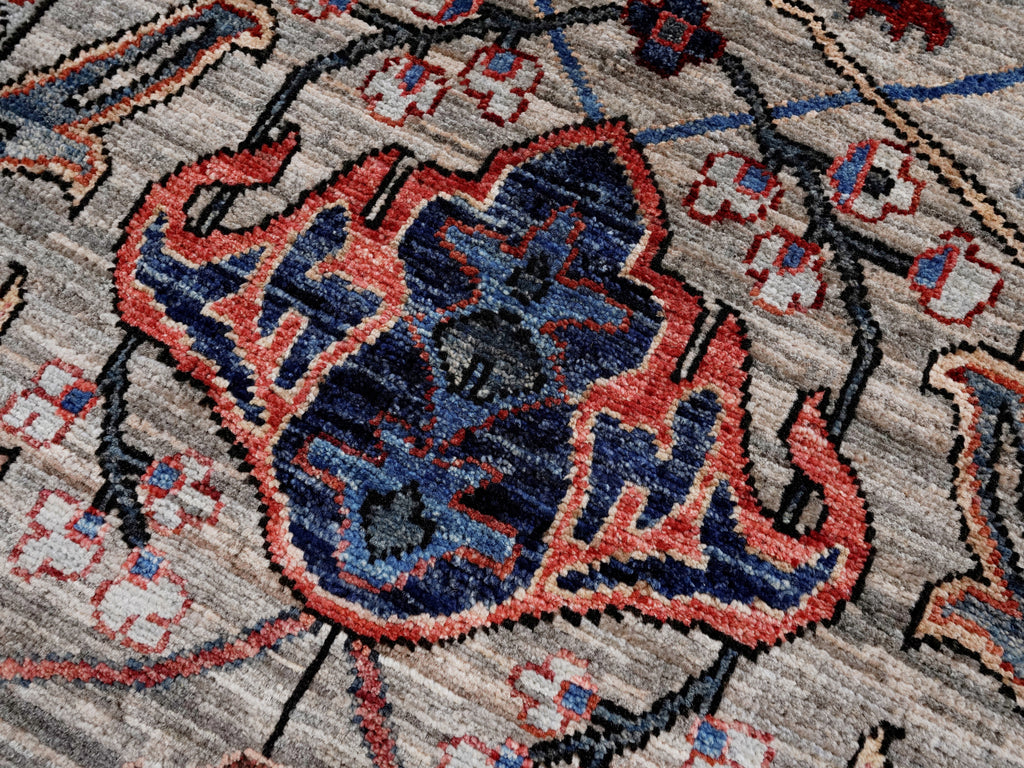 2x3 Ft Brown Afghan Oriental Rug - Hand Knotted Wool Rug