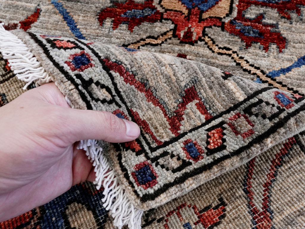 2x3 Ft Brown Afghan Oriental Rug - Hand Knotted Wool Rug