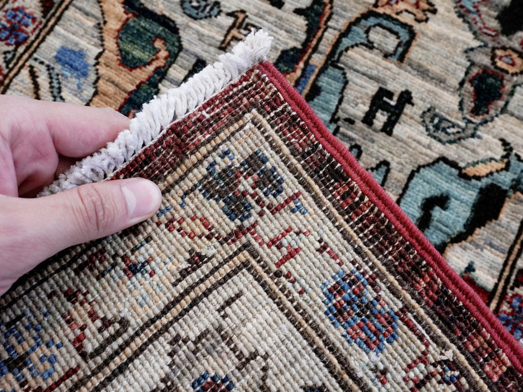 2x3 Ft Silver Oriental Rug - Hand Knotted Afghan Rug