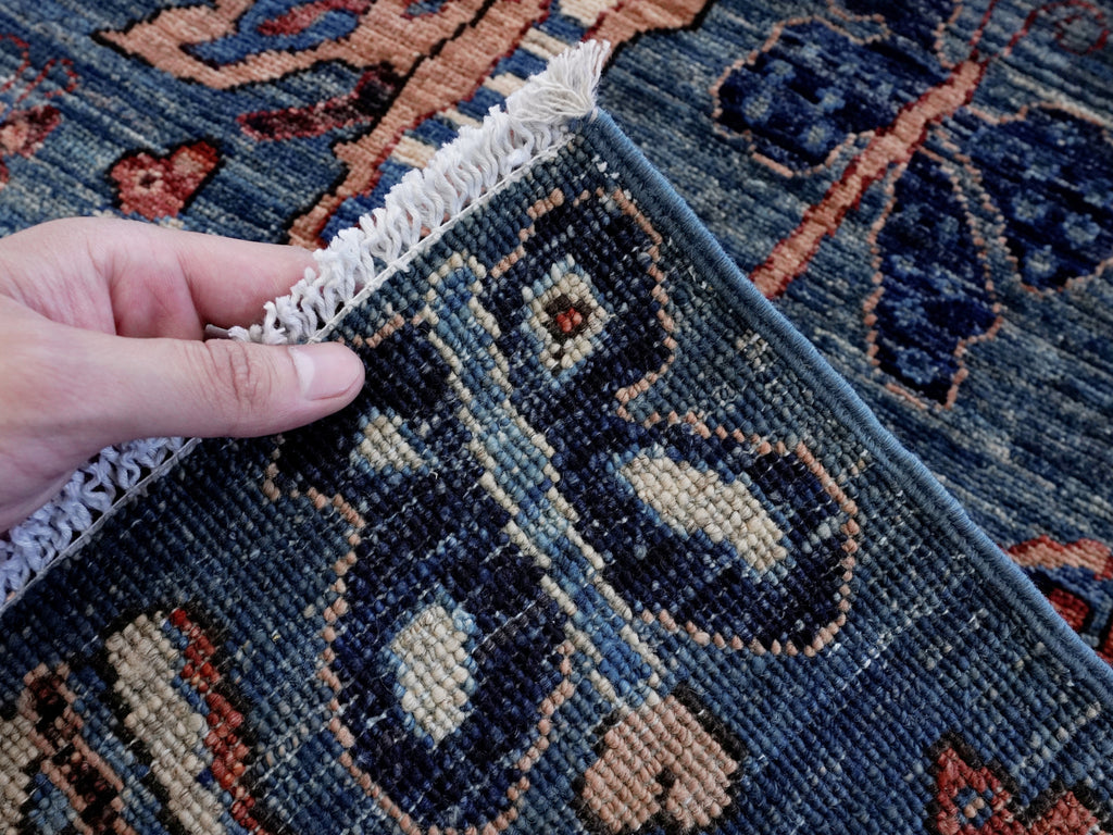 2x3 Ft Blue Butterfly Rug - Hand Knotted Afghan Rug