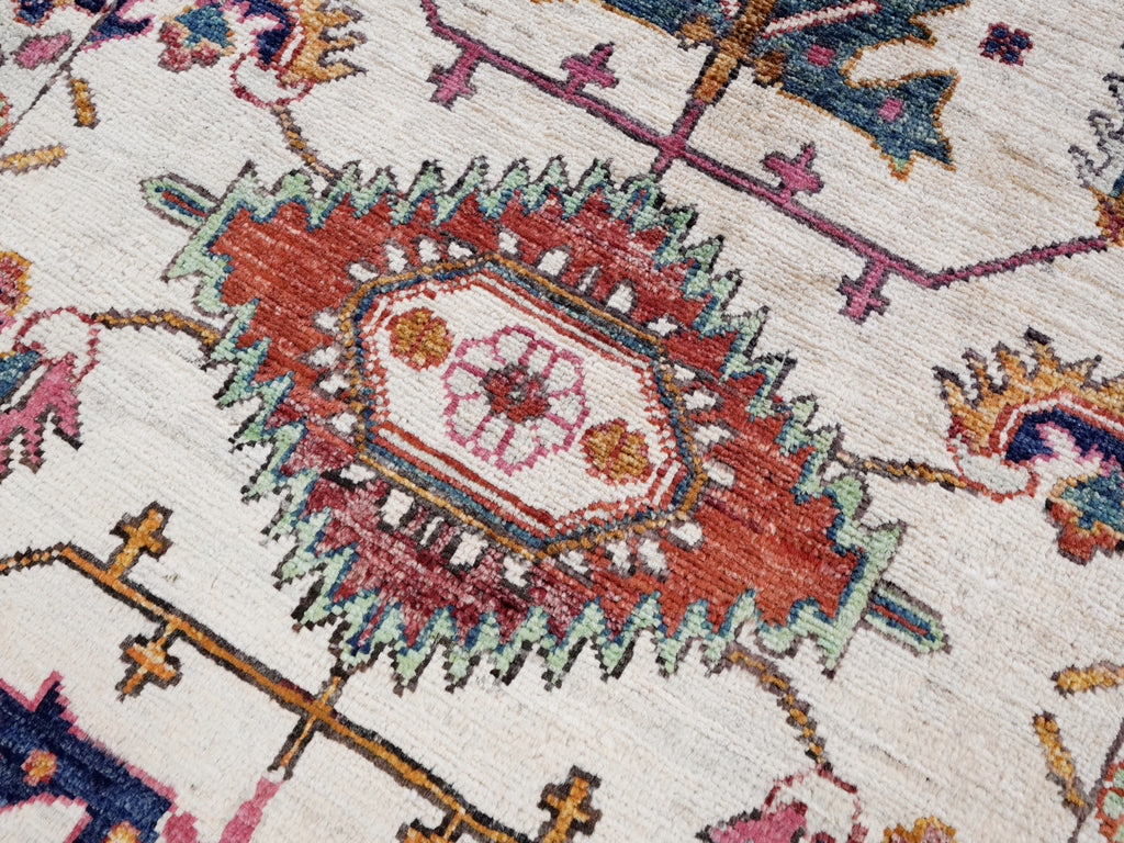 2x3 Ft Beige Oriental Rug - Hand Knotted Afghan Rug
