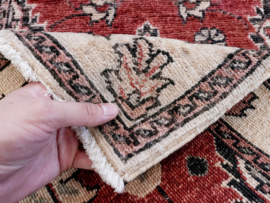 2x3 Ft Red Floral Rug - Hand Knotted Afghan Rug