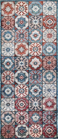 2x5 Ft Blue Afghan Oriental Rug - Hand Knotted Small Runner