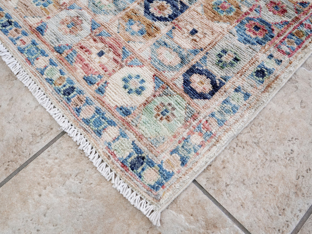 2x5 Ft Pastel Afghan Oriental Rug - Hand Knotted Small Runner