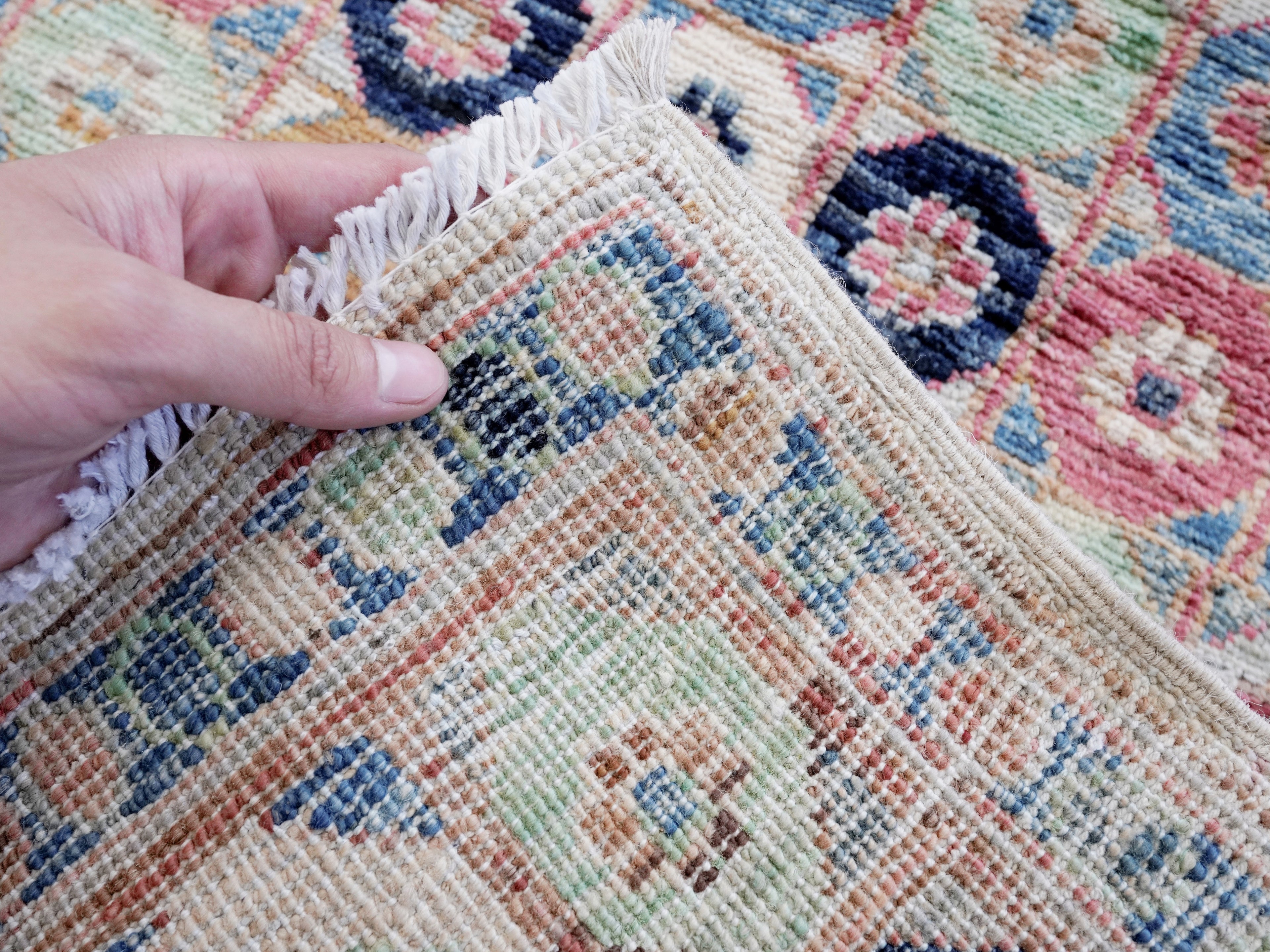 2x5 Ft Pastel Afghan Oriental Rug - Hand Knotted Small Runner