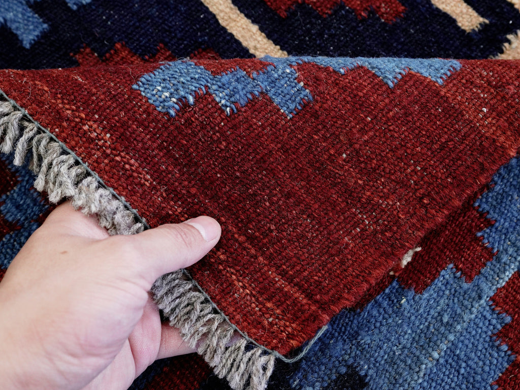 3x5 Ft Red Killim Rug - Hand Knotted Afghan Flatweave Rug