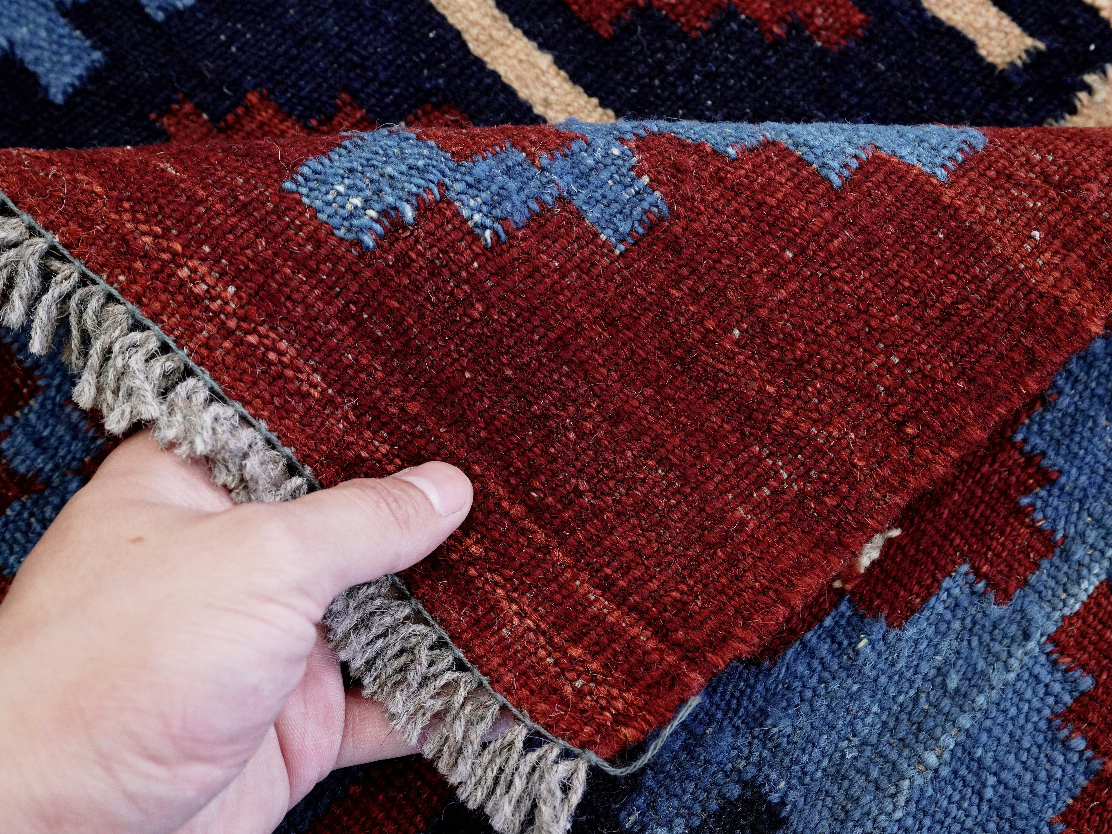 3x5 Ft Red Killim Rug - Hand Knotted Afghan Flatweave Rug