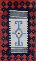 3x5 Ft Red Killim Rug - Hand Knotted Afghan Flatweave Rug