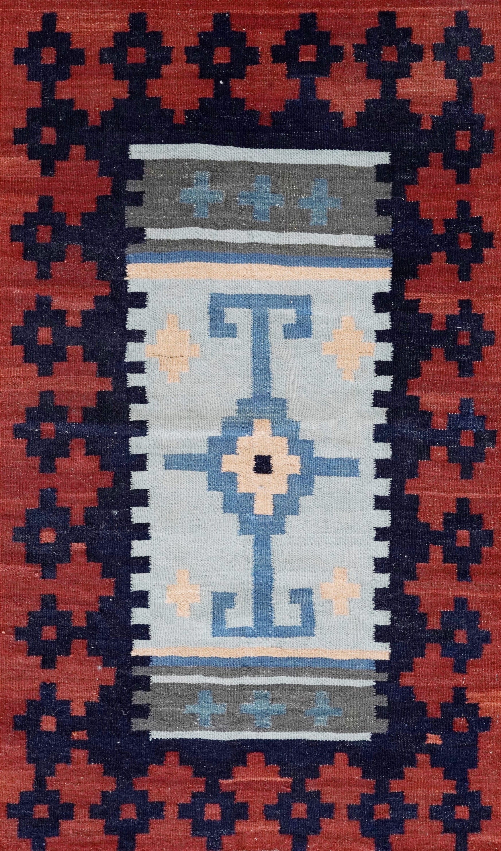 3x5 Ft Red Killim Rug - Hand Knotted Afghan Flatweave Rug