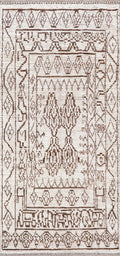 7 Ft Beige Moroccan Runner Rug - Hand Knotted Wool Rug