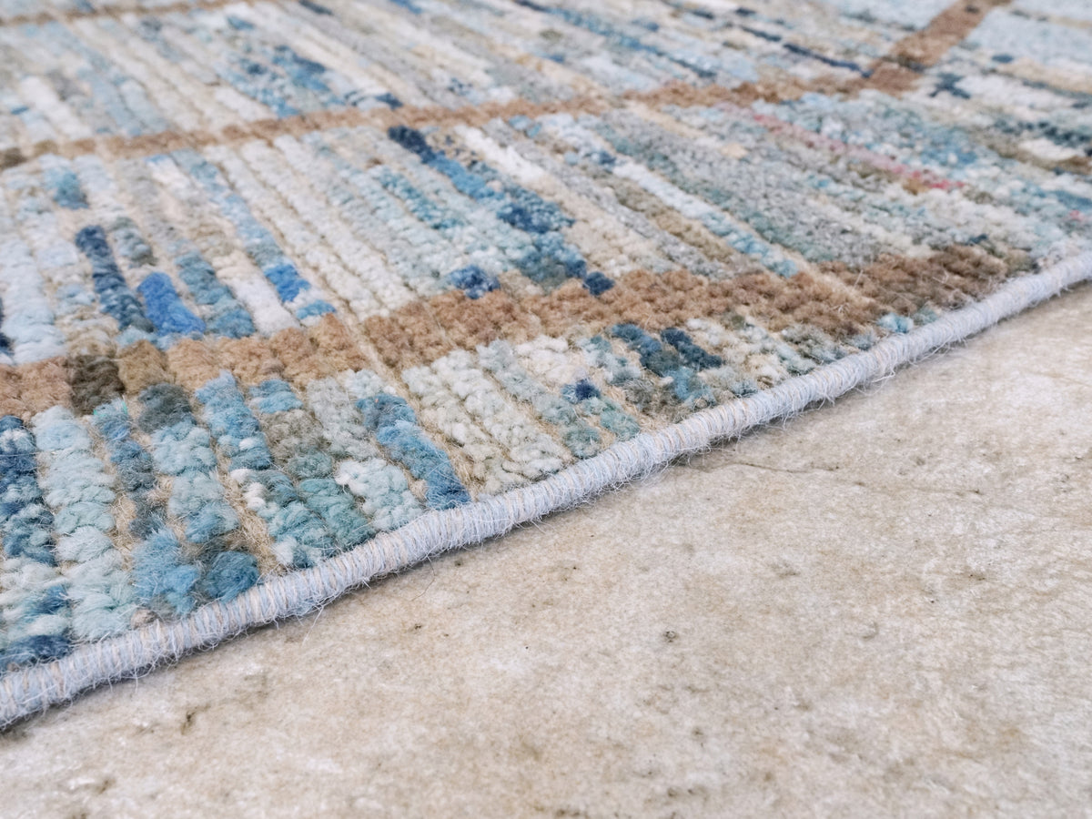 4x6 Ft Blue Moroccan Rug - Hand Knotted Wool Area Rug