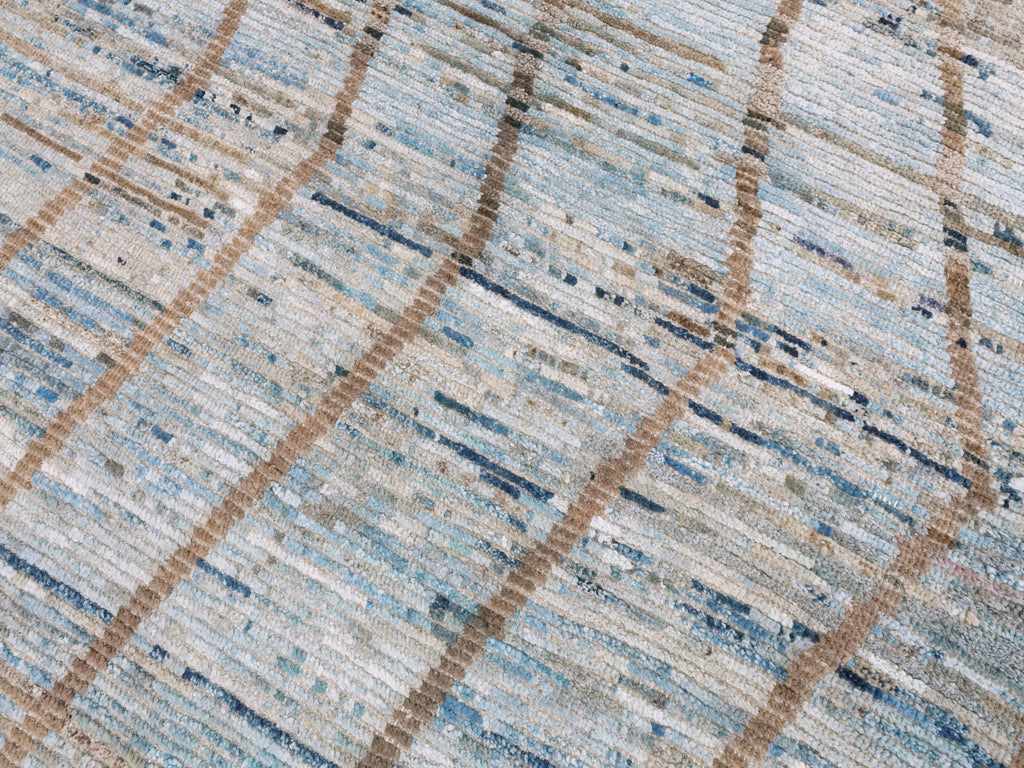 4x6 Ft Blue Moroccan Rug - Hand Knotted Wool Area Rug