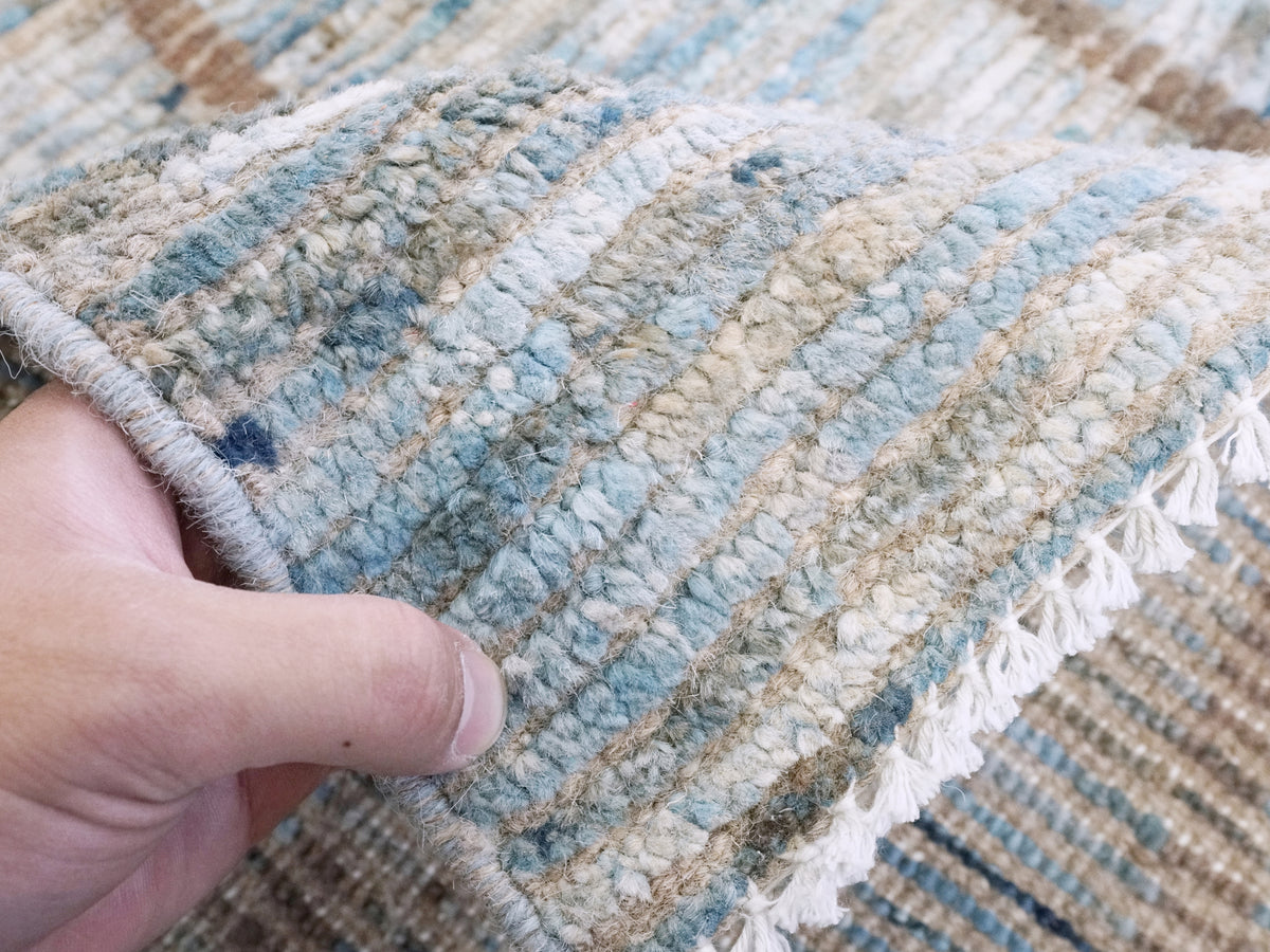 4x6 Ft Blue Moroccan Rug - Hand Knotted Wool Area Rug