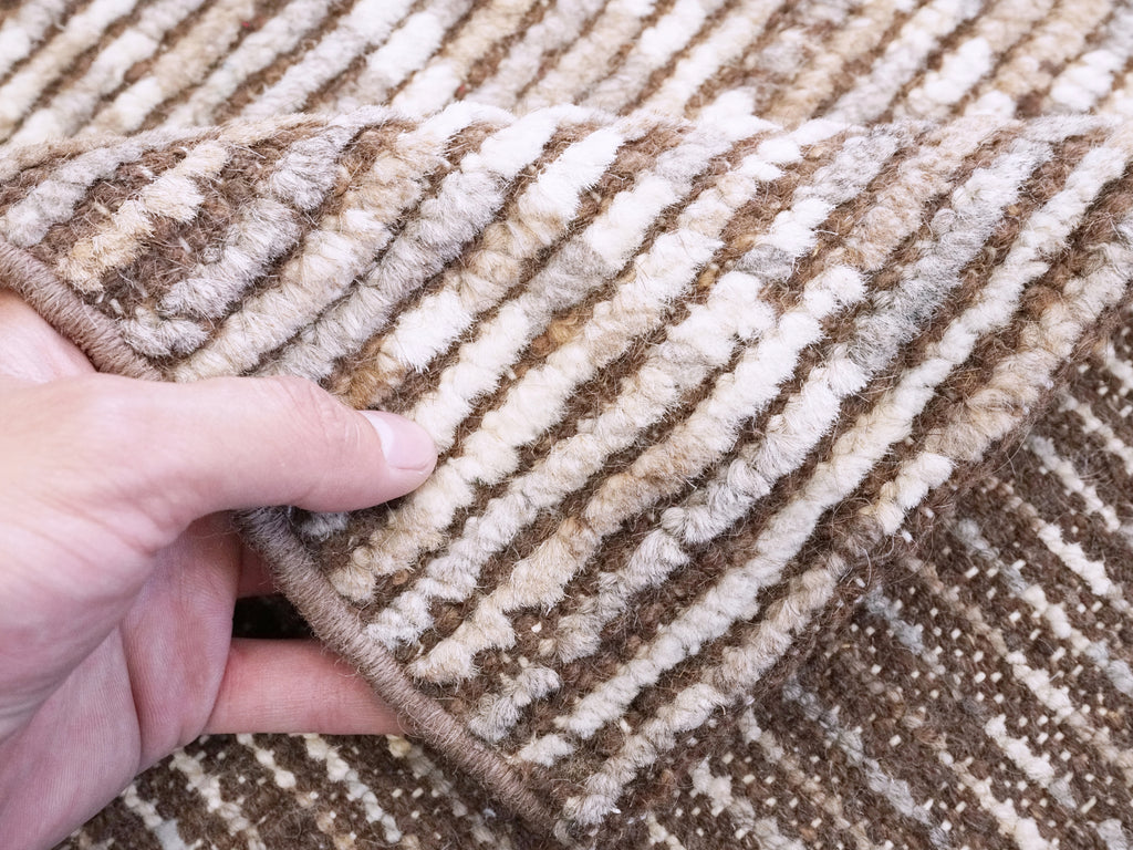 9 Ft Brown Moroccan Runner Rug - Afghan Handmade Hallway Rug