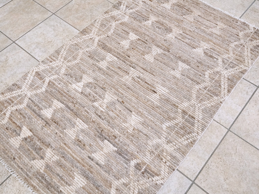 3x5 Ft Brown Moroccan Rug - Hand Knotted Area Rug