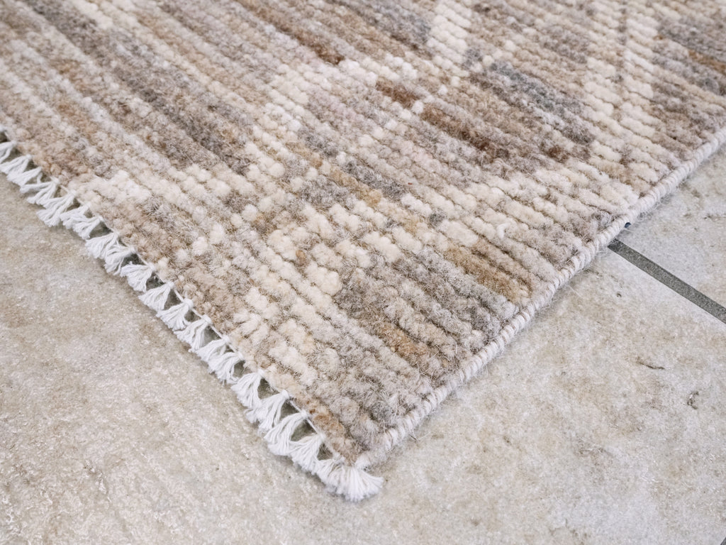 3x5 Ft Brown Moroccan Rug - Hand Knotted Area Rug