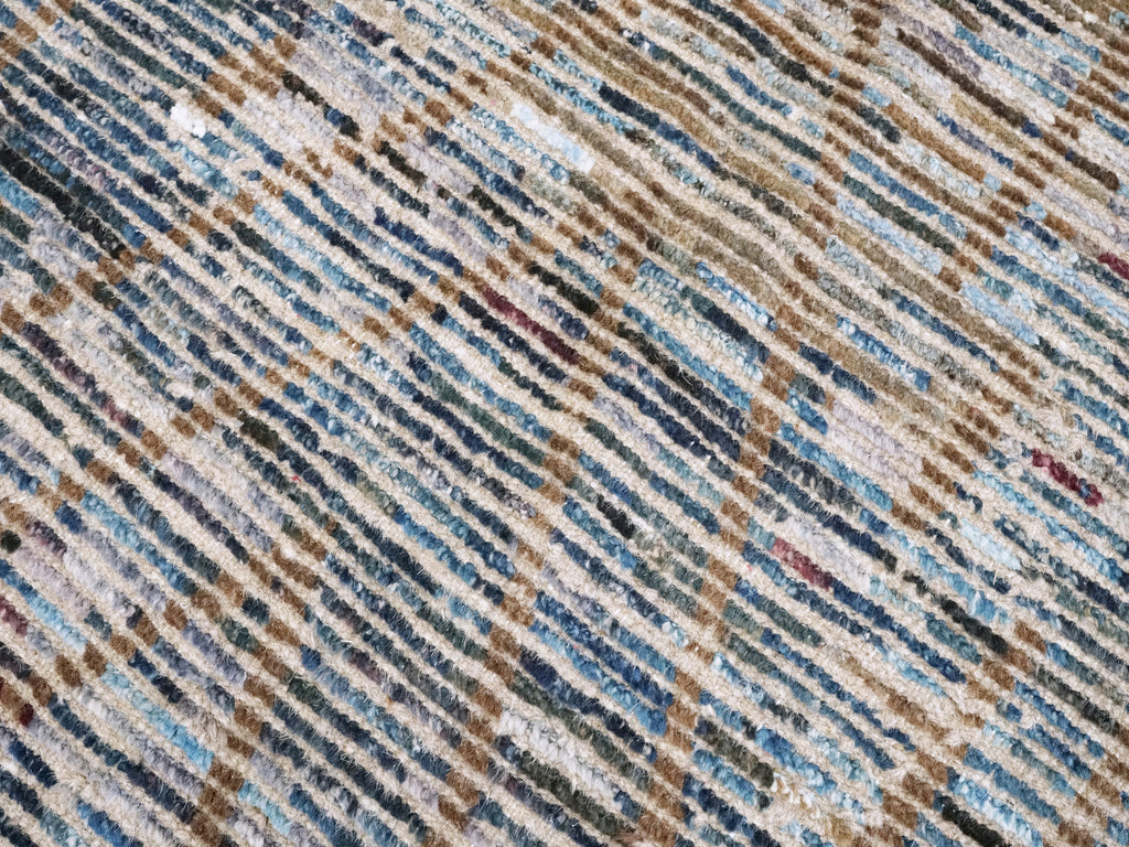4x6 Ft Blue & Brown Moroccan Rug - Hand Knotted Wool Area Rug