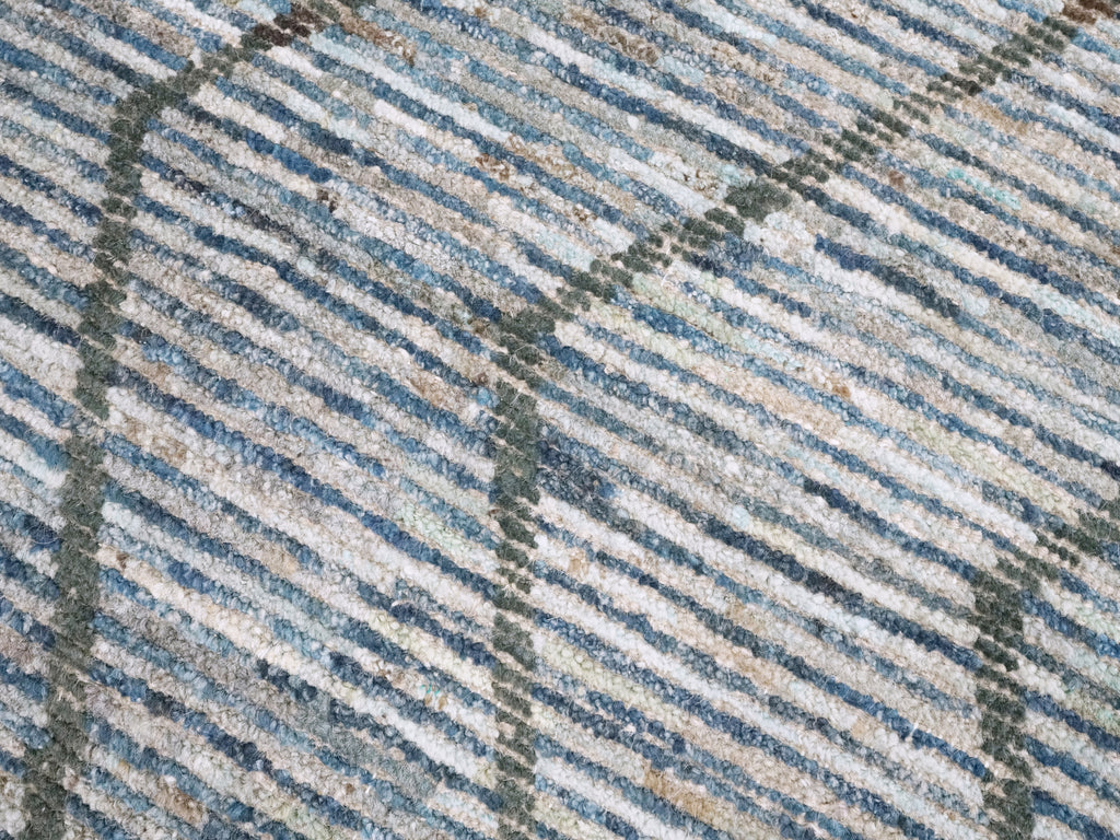 3x5 Ft Blue Moroccan Rug - Hand Knotted Area Rug