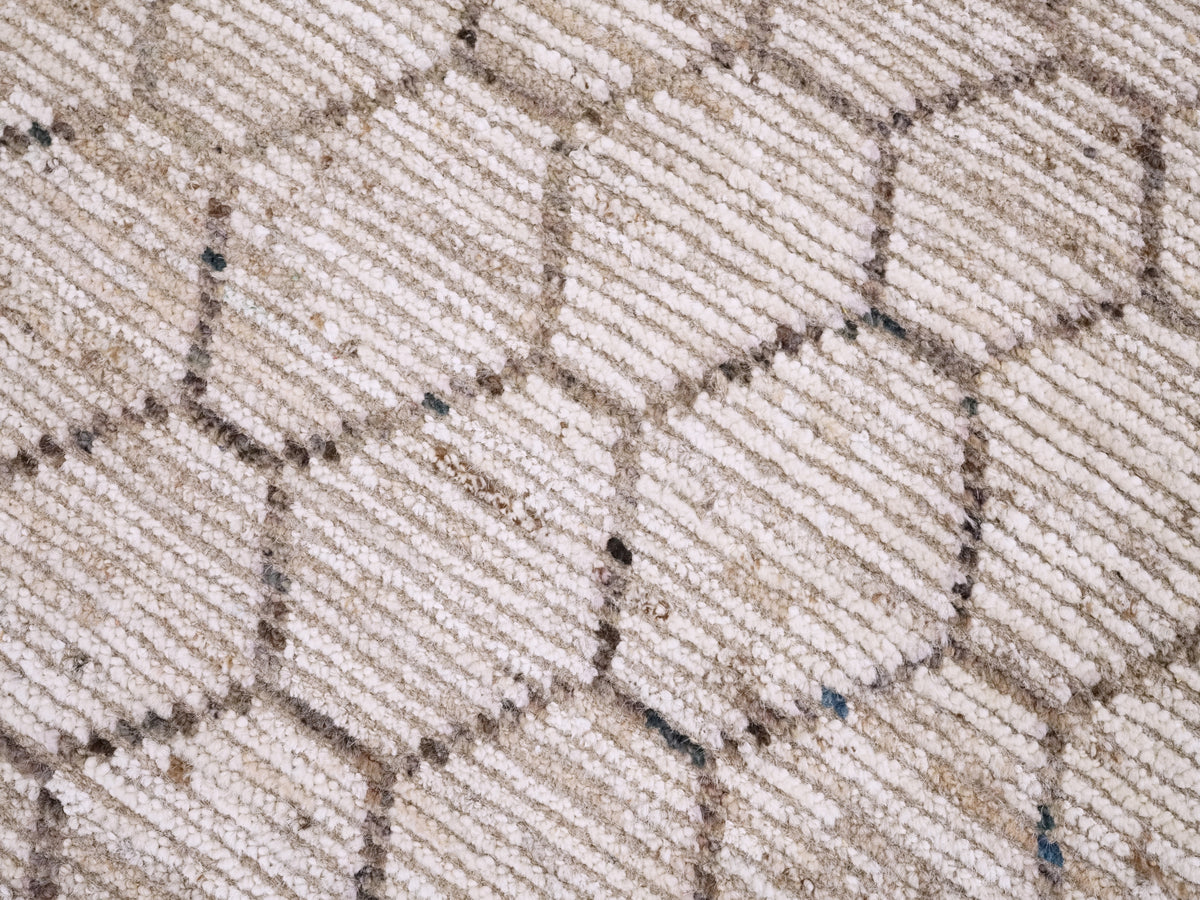 3x5 Ft Beige Moroccan Rug - Hand Knotted Area Rug